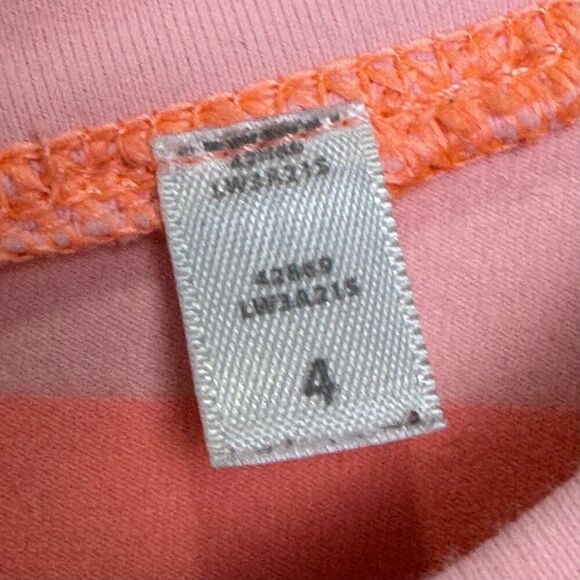 Lululemon Size 4 Coral Stripe Run Warm Up Crew Pullover Long Sleeve Preppy Top - Picture 10 of 10